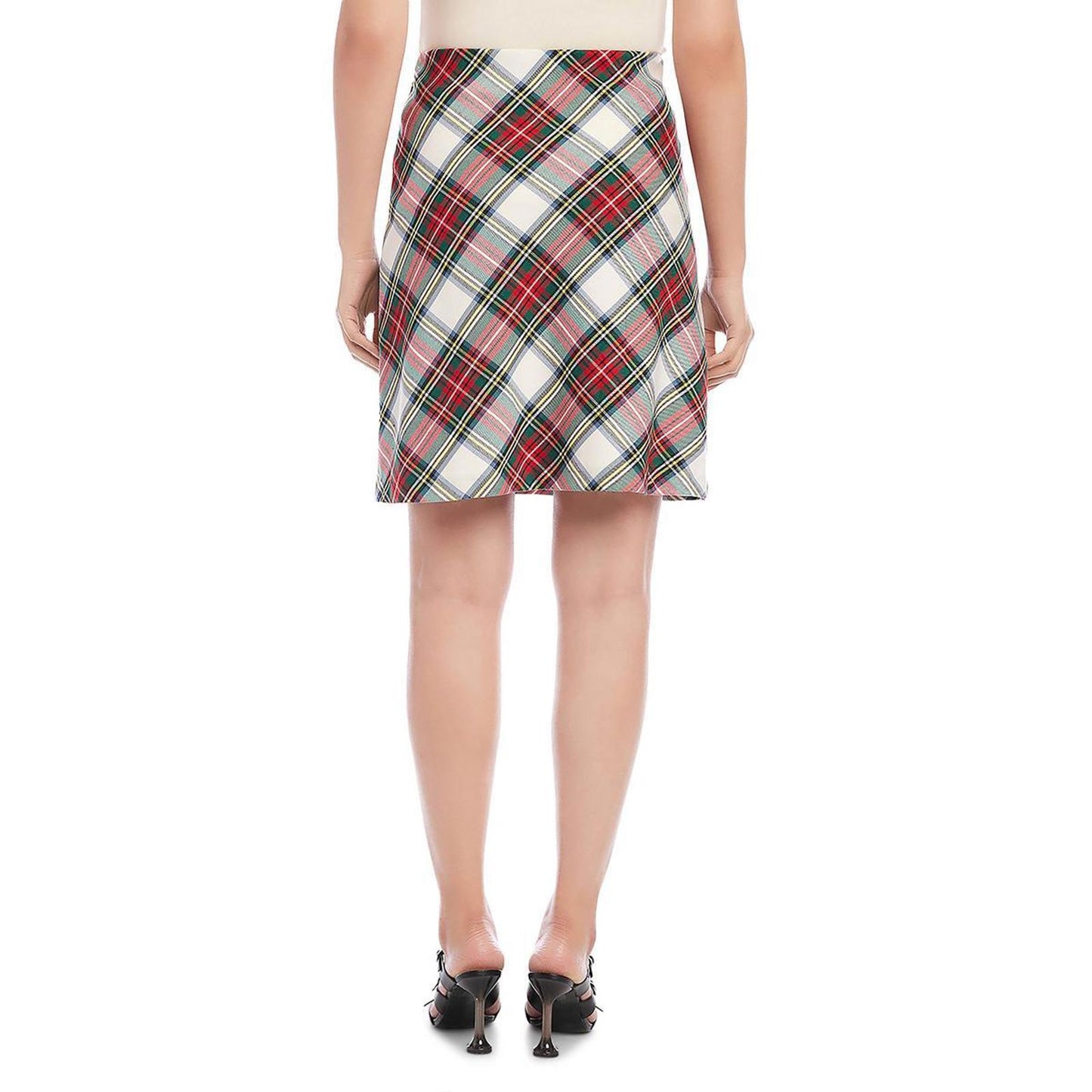 Karen Kane Womens Above Knee Plaid Pull On Pencil Skirt XL