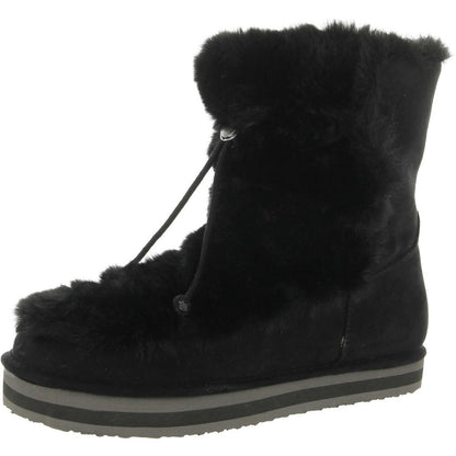 Sun + Stone Womens Remii Faux Suede Fuzzy Winter & Snow Boots Shoes 7