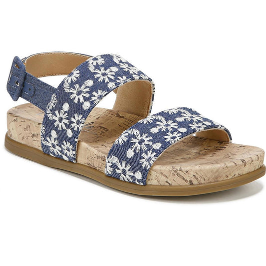 LifeStride Womens Holiday Faux Leather Footbed Slingback Sandals Shoes 9
