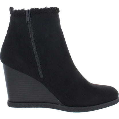 Sun + Stone Womens Camillia Faux Fur Lined Platform Wedge Boots Shoes 10
