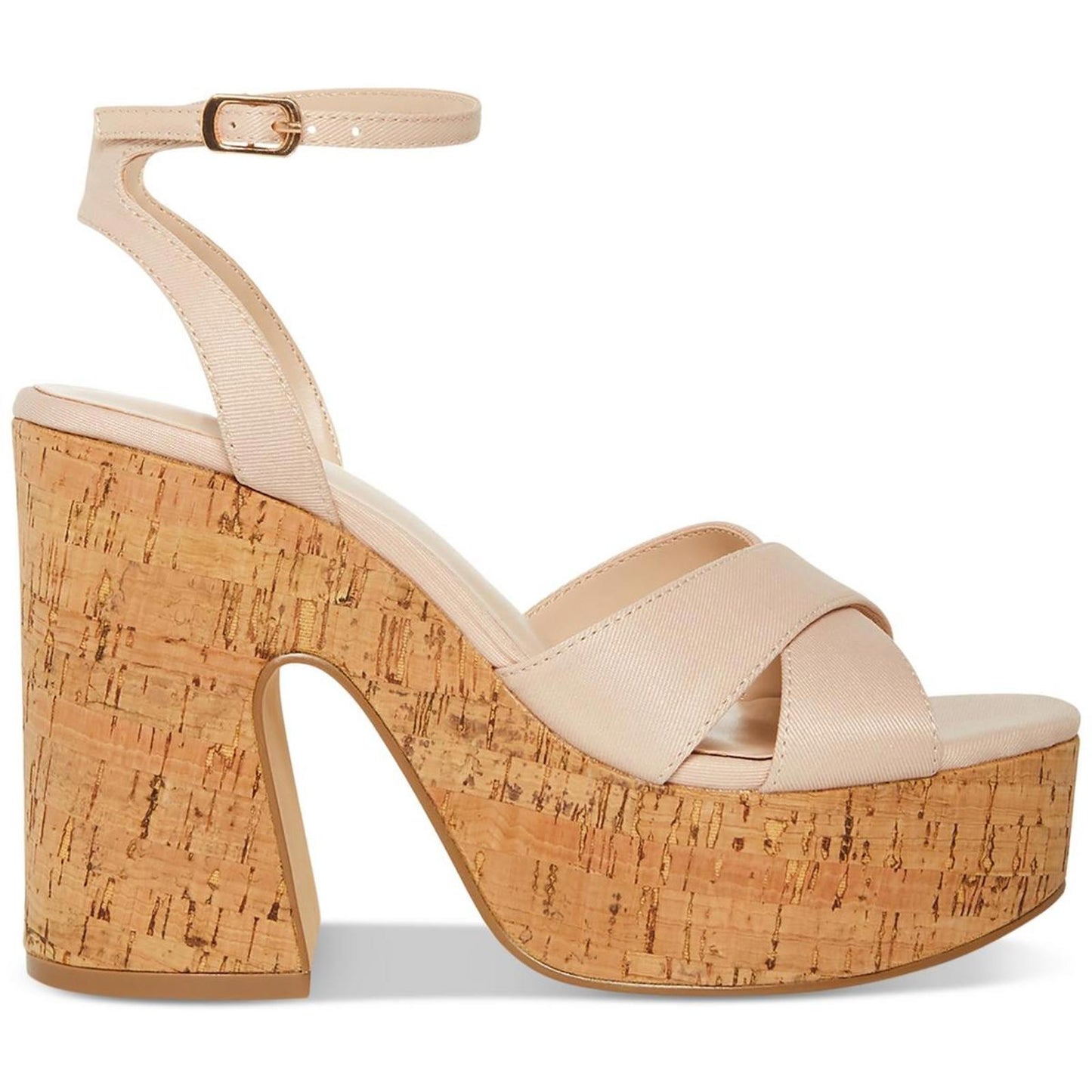 Madden Girl Womens RIIO Canvas Ankle Strap Platform Block Heel Shoes 9