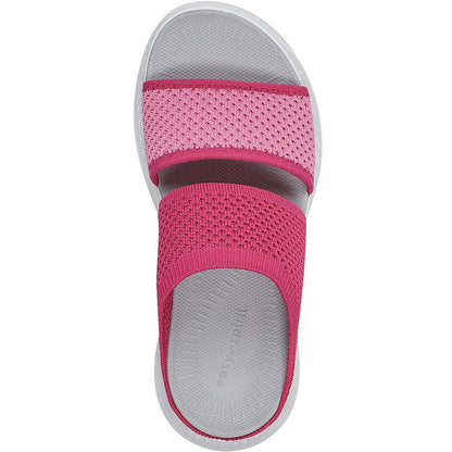 Easy Spirit Womens Davera 2 Open Toe Slip On Slide Sandals 8 Medium (B,M) / Dark Pink