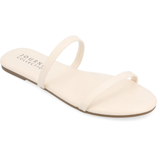 Journee Collection Womens Adyrae Ivory Slide Sandals 8.5 Medium (B,M)