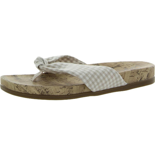 LifeStride Womens Happy Slip-On Cork Thong Sandals