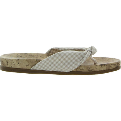 LifeStride Womens Happy Slip-On Cork Thong Sandals
