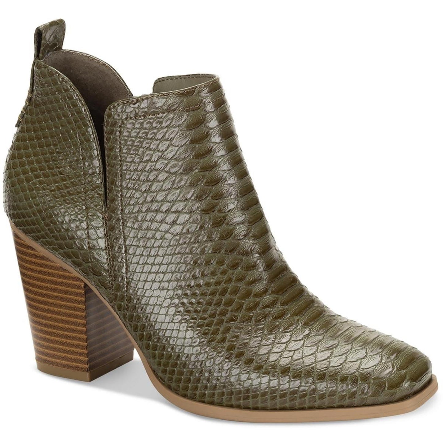 Sun + Stone Womens Green Faux Leather Booties Shoes 9.5 Medium (B,M)