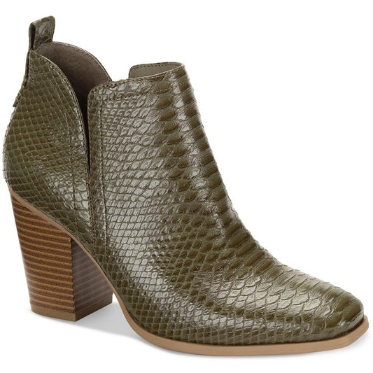 Sun + Stone Womens Green Faux Leather Booties Shoes 9.5 Medium (B,M)