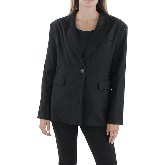Gracia Womens Black Suit Separate Office One-Button Blazer Jacket M