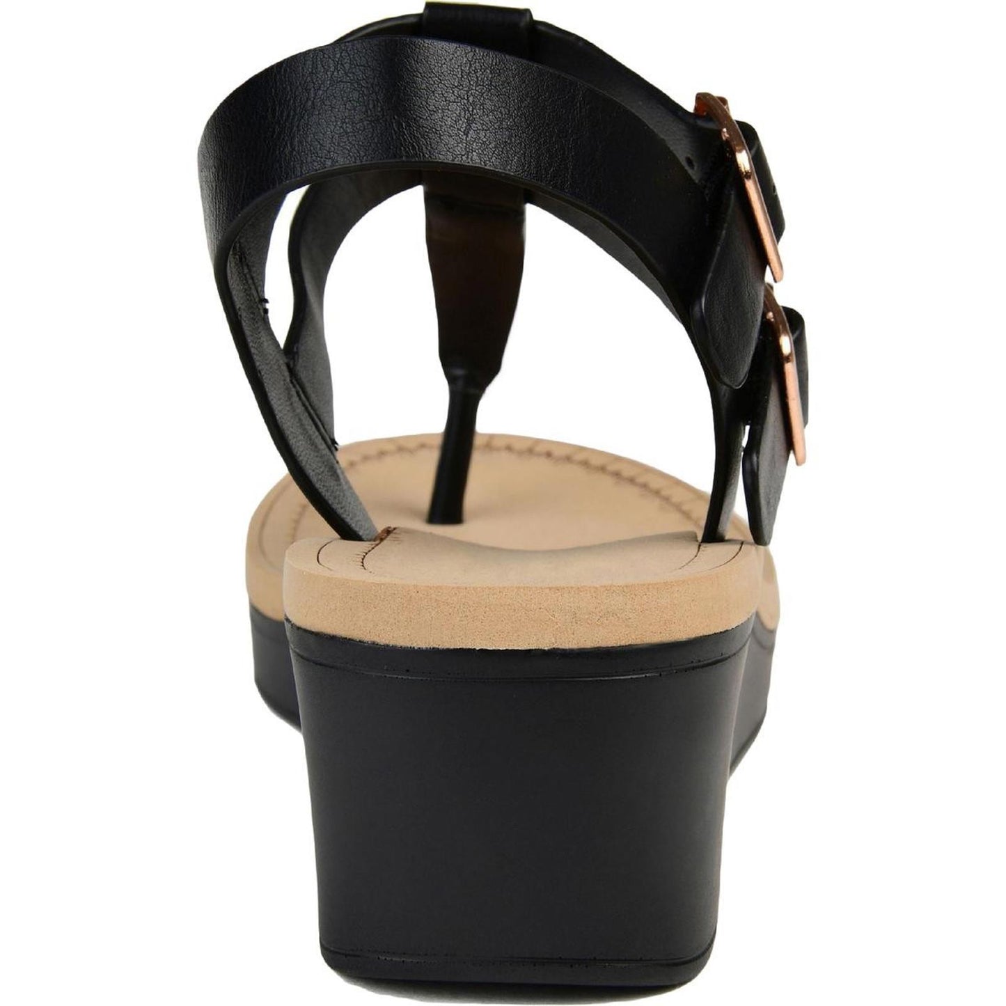 Journee Collection Womens Bianca Faux Leather Strappy Wedges Shoes 7.5 M