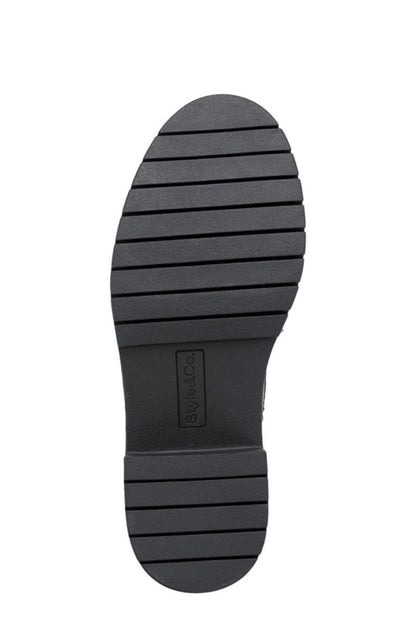 Style & Co. Womens Zahara Zip Up Lug Sole Combat & Lace-Up Boots 7.5 Medium (B,M) / Dark Grey