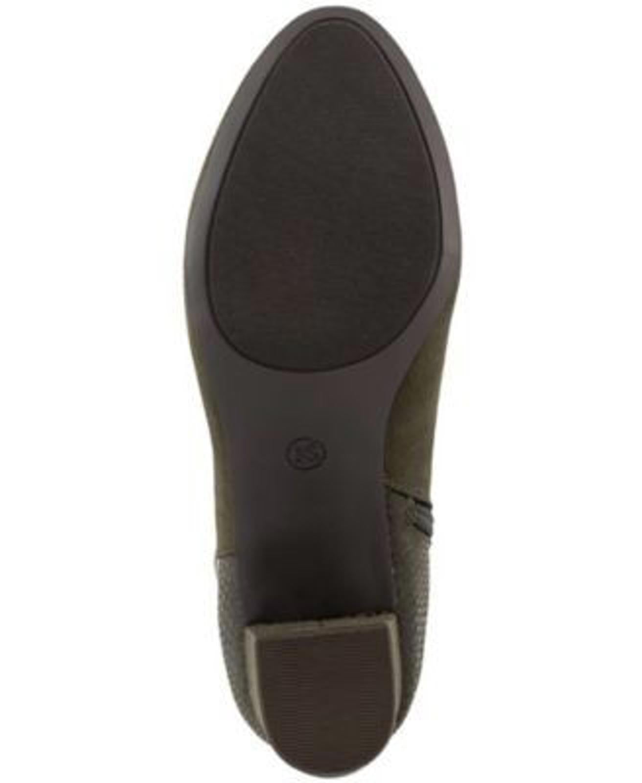 KAREN SCOTT Womens Brown Comfort Ivyy Almond Toe Block Heel Zip-Up Booties 7 M