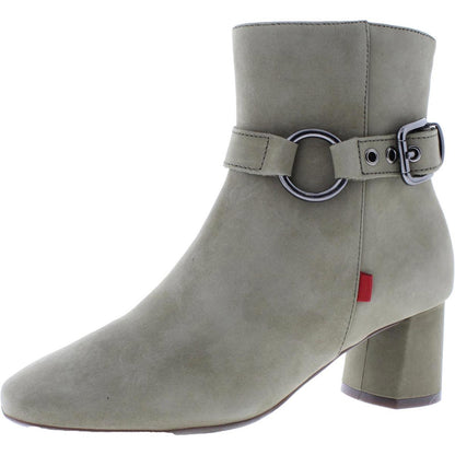 Marc Joseph Womens Madison Buckle Block Heel Ankle Boots Shoes 5