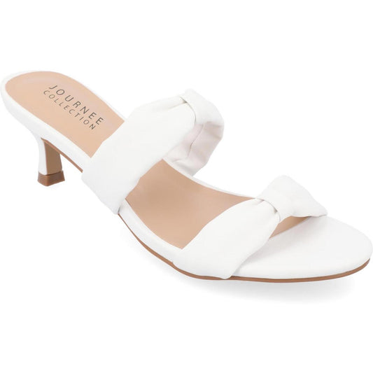 Journee Collection Womens DYLLAN White Heels Shoes 8 Medium (B,M)