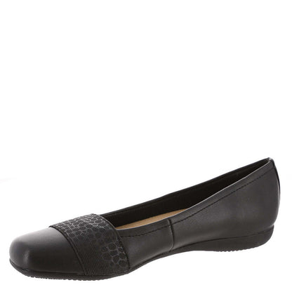 Trotters Womens Samantha Flats 8.5 Narrow (AA,N) / Black/Croc