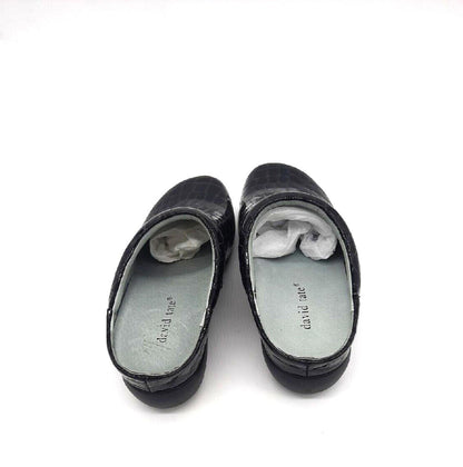 David Tate Catalina CHS19-612 Zuecos tipo mule de cuero negro para mujer, talla 6M, nuevos
