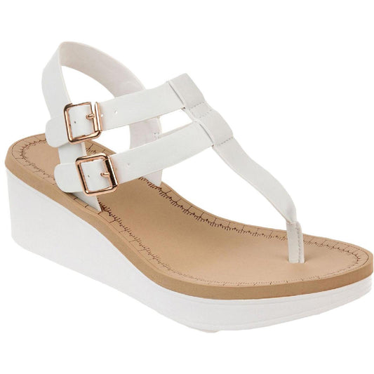 Journee Collection Womens Bianca Faux Leather Strappy Wedges Shoes 7.5M