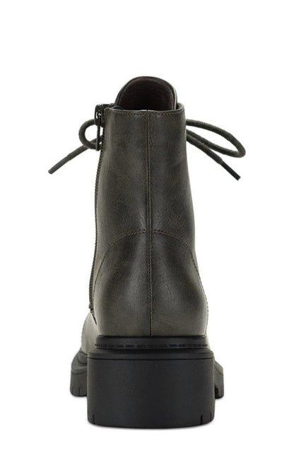 Style & Co. Womens Zahara Zip Up Lug Sole Combat & Lace-Up Boots 7.5 Medium (B,M) / Dark Grey