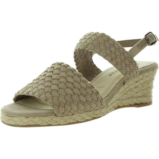 Bella Vita Womens Braided Faux Suede Wedge Sandals 9.5 Medium (B,M) / Light Tan