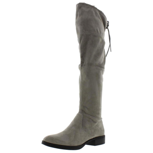 Circus by Sam Edelman Womens Peyton Faux Suede Knee-High Riding Boots 7.5 Medium (B,M) / Grey Frost