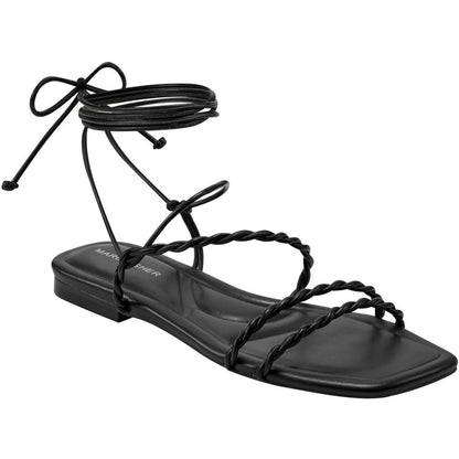 Marc Fisher Womens Lakita Faux Leather Twist Gladiator Sandals Shoes 7 M